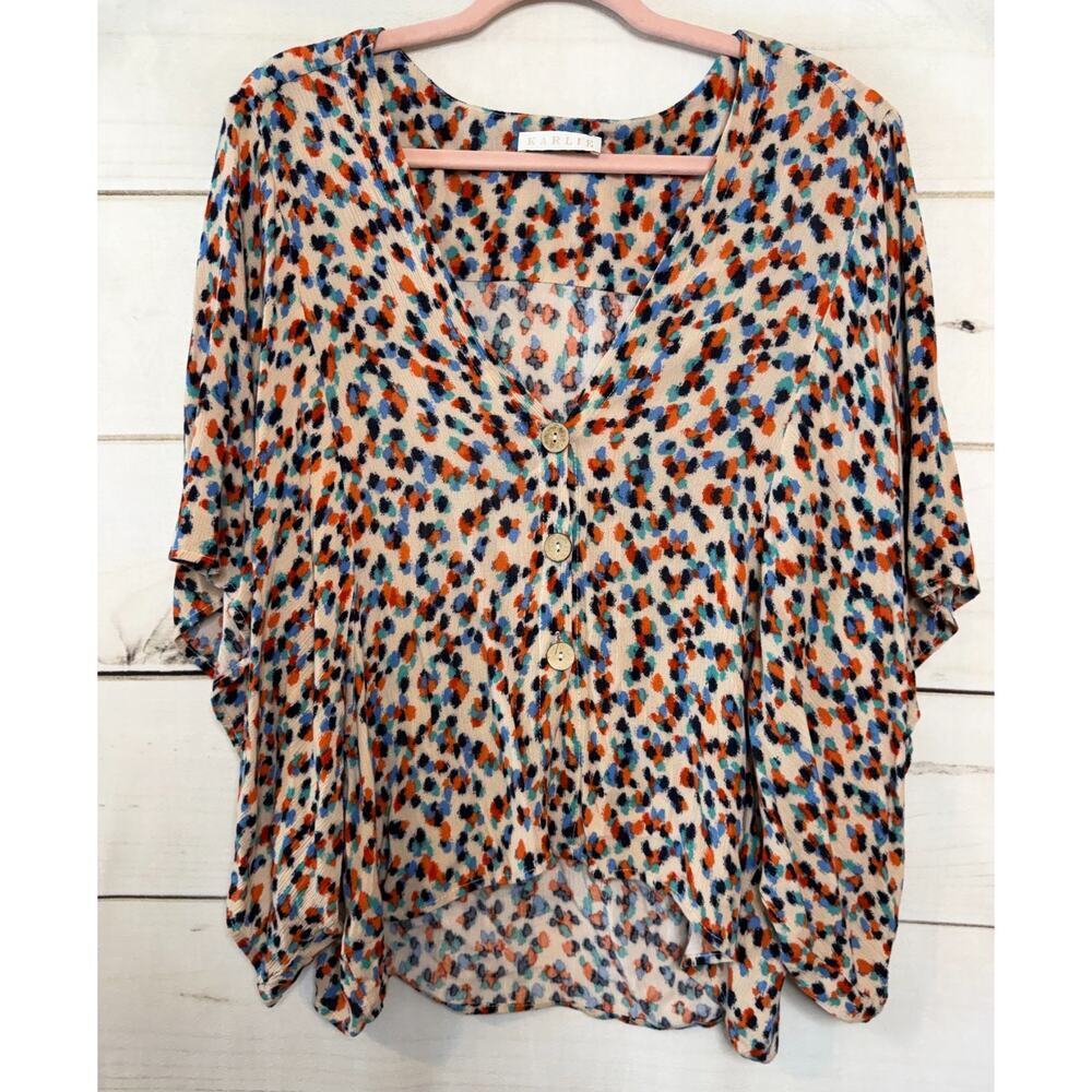 Karlie Top Size MED Multicolor Boho Chic Button Accentsโ